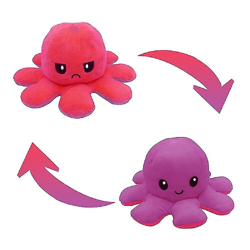 Universal Conception de poulpe, peluche réversible et poupée farcie typurple + rouge rose