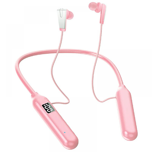 General Casque Bluetooth V5.1, casque sans fil avec charge d'affichage de la batterie, écouteur Bluetooth avec micro antibruit pour la conduite, le bureau, les affaires, la conférence, la vidéo(rose)