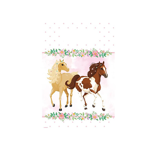 8 SACHETS CADEAUX PONEY CHEVAUX FLEURS