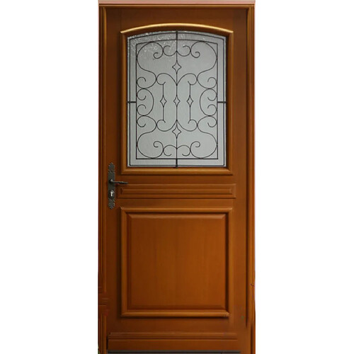 porte D'entrée Bois Vitrée, Perault, H,215xl,90 P, Droit Côtes Tableau Gd Menuiseries