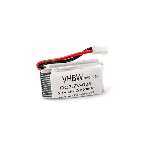 vhbw Batterie universelle Li-Polymer 350mAh (3.7V) pour la construction de maquettes d'hélicoptères, drones, quadcoptères, hélicoptères, etc.