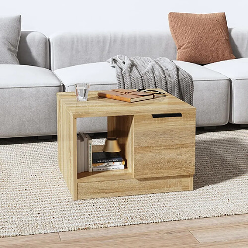 Maison Chic Table basse,Table Console Table d'appoint, Table pour salon Chêne sonoma 50x50x36 cm Bois d'ingénierie -MN90509