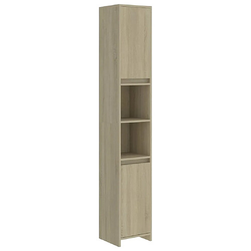 Maison Chic Armoire de salle de bain,Meuble de rangement,Meuble haut Chêne sonoma 30x30x183,5 cm Aggloméré -GKD836643