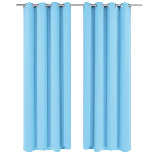 vidaXL Rideau avec œillets métalliques 2 pcs 135 x 175 cm Turquoise