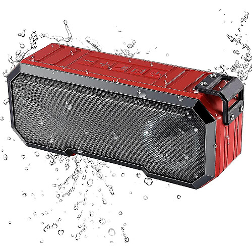 Universal Haut-parleur Bluetooth YH-Water, Bluetooth 5.0, avec lumière LED, plus grand volume et basse améliorée, IPX7 imperméable (rouge)