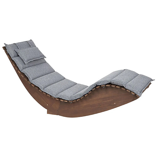 Beliani Chaise longue Bois Gris BRESCIA