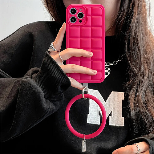 GUPBOO Étui pour iPhone12Pro étui de téléphone portable carré en trois dimensions de couleur unie pour femmes