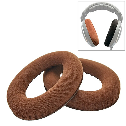 Wewoo Coussinets Mousse 2 PCS Pour Sennheiser HD515 / HD555 / HD595 / HD598 / HD558 / PC360 Housse de coussin cache-oreilles en flanelle de rechange avec coussins de rembourrage coton ton sur brun