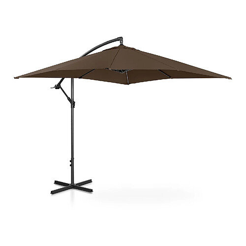 Helloshop26 Parasol déporté rectangulaire 250 x 250 cm inclinable marron 14_0007606