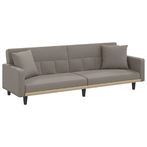 Maison Chic Canapé-lit convertible, Clic-Clac avec coussins taupe tissu -GKD85132