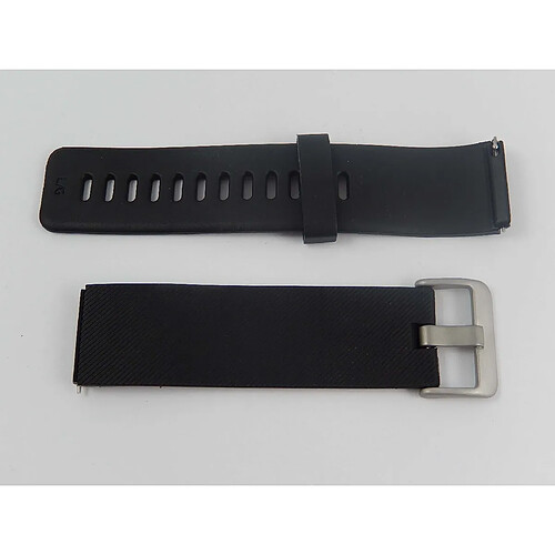 vhbw bracelet L 9.5cm + 11.5cm compatible avec Fitbit Blaze montre connectée - silicone noir