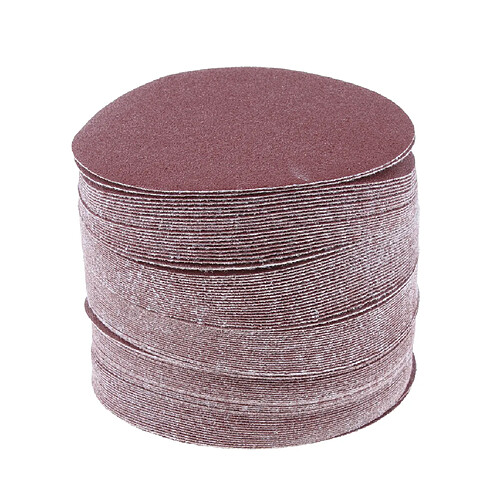 100 pcs 5 pouces disques de ponçage papier de verre non poreux rond polissage pad 120 #