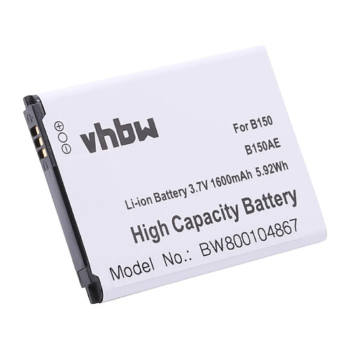 vhbw Batterie 1600mAh (3.7V) pour smartphone Samsung Galaxy Core, Galaxy Core Duos, GT-I8260, GT-I8262 remplace B150, B150AE.