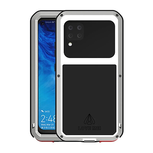 Coque en silicone + métal défendre contre la poussière anti-éclaboussures anti-éclaboussures argent pour votre Huawei P40 lite/Nova 6 SE/Nova 7i