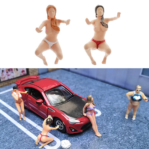 1:64 Bikini Figurines De Lavage De Voiture Scénario Jouets 2 Pièces