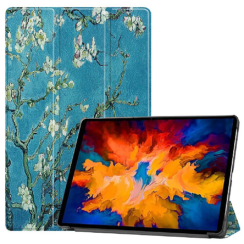 Etui en PU impression de motifs avec support tri-pliure ciel étoilé pour votre Lenovo Tab P11 Pro TB-J706F