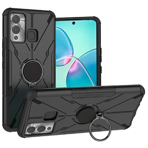 Coque en TPU 2-en-1, anti-chutte avec béquille pour votre Infinix Hot 12 Play 4G - noir