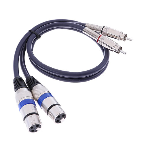 câble femelle double xlr vers mâle rca 2 xlr vers 2 fiche rca câble audio 0,5 m