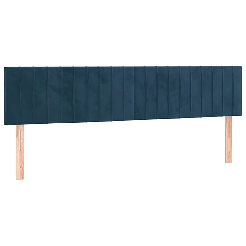 Maison Chic Lot de 2 Têtes de lit design Bleu pour chambre - Décoration de lit foncé 80x5x78/88 cm Velours -MN65514