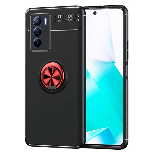 Coque en TPU anti-chocs avec béquille, noir/rouge pour votre Vivo T1