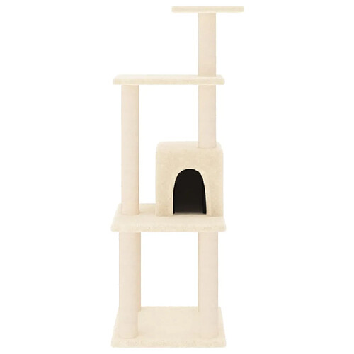 Helloshop26 Arbre à chat meuble tour grimper jouet grattage grattoir escalade plateforme avec griffoirs en sisal 105 cm crème 02_0022450