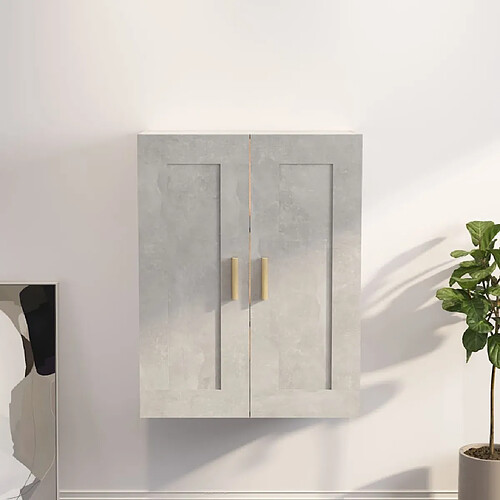 vidaXL Armoire murale gris béton 69,5x32,5x90 cm bois d'ingénierie