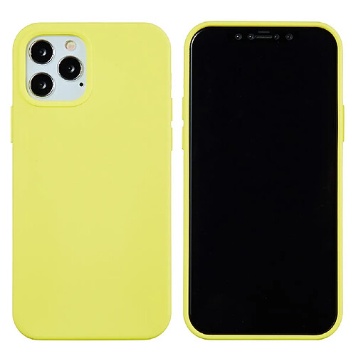 Coque en silicone couleur unie jaune pour votre Apple iPhone 13 Pro Max 6.7 pouces