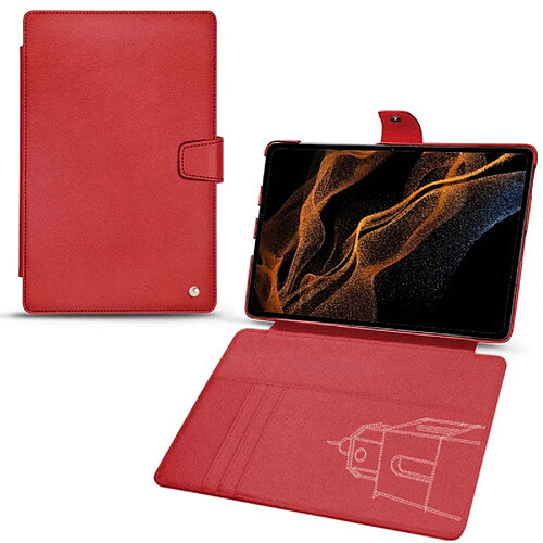 Housse cuir Samsung Galaxy Tab S8+ - Rabat portefeuille - Rouge troupelenc ( Pantone #AB191A ) - NOREVE