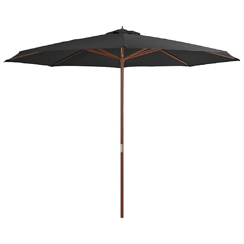 vidaXL Parasol d'extérieur avec mât en bois 350 cm Anthracite