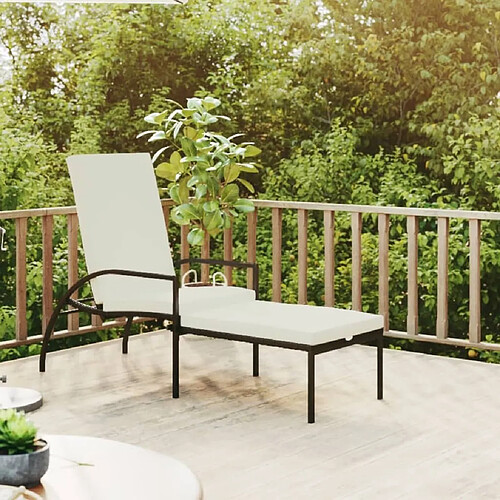 Maison Chic Transat - Chaise longue avec repose-pied Résine tressée Marron