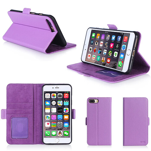 Xeptio Apple iPhone 7 Plus / iPhone 8 PLUS 5.5 pouces : Housse Portefeuille luxe violette Cuir PU