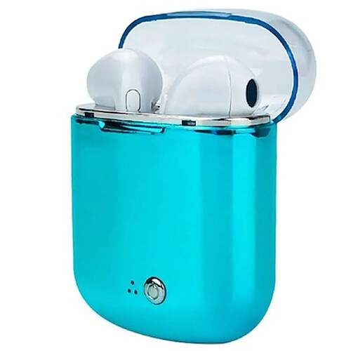 Wewoo Casque d'écoute avec écouteurs sans fil Bluetooth binaural I7s plateau de chargement (bleu)