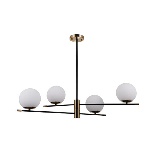 Luminaire Center Suspension Stelia Verre,acier,aluminium Bronze antique, noir mat