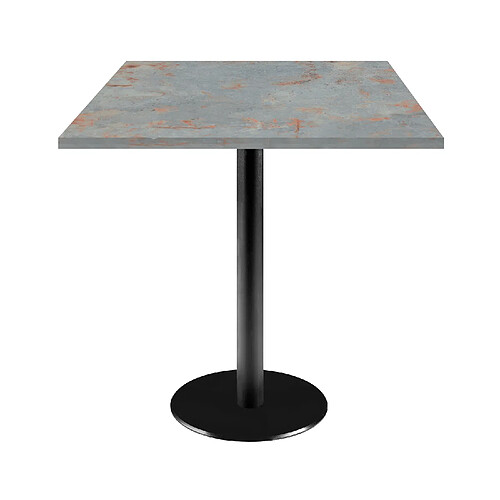 Restootab Table 70x70cm - modèle Rome gris rouille