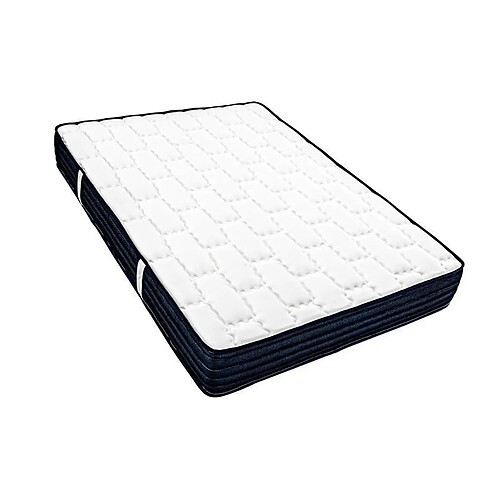 Visiodirect Matelas réversible DIAZ 140x190 cm, en mousse haute densité, indépendance du couchage, face été/hiver, épaisseur 20 cm