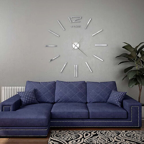 vidaXL Horloge murale 3D Design moderne 100 cm XXL Argenté