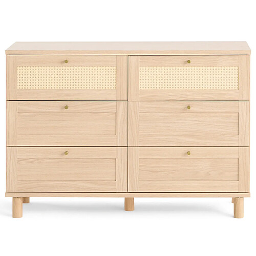 Bestmobilier Sliven - commode - bois et cannage