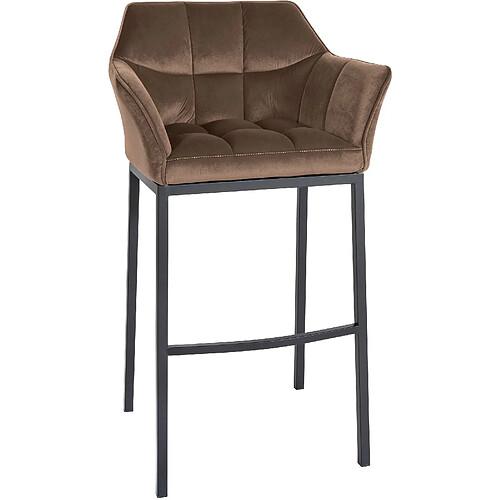 Non Tabouret de bar Damaso B velours avec structure 4 pieds