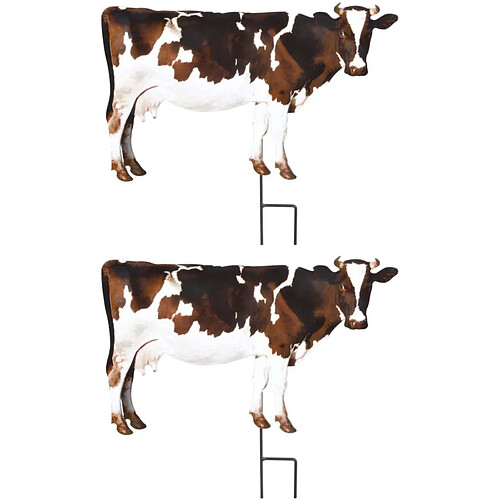 Esschert Design Animal de la ferme décoratif sur pic (Lot de 2).