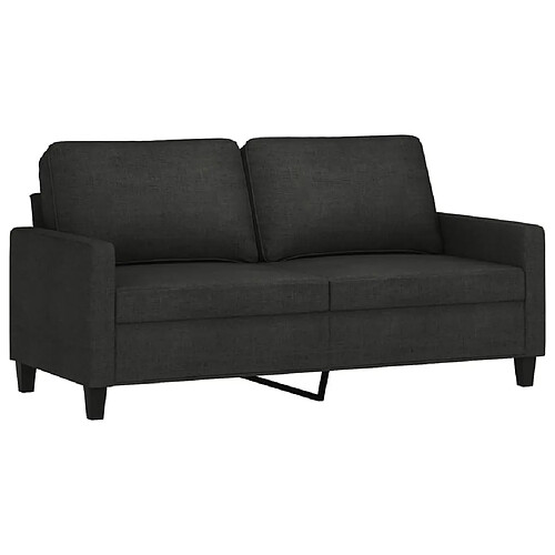 Maison Chic Canapé à 2 places,Sofa de Salon,Canapé droit Noir 140 cm Tissu -GKD931756