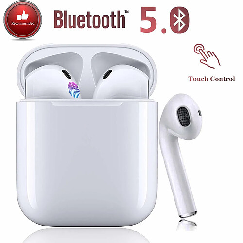 Chrono Bluetooth 5.0 Réduction du Bruit Casque Bluetooth sans Fil 3D Stéréo IPX7 Couplage Automatique étanche étanche Chargement Rapide pour Apple/AirPods/AirPods Pro/Android/iPhone Casque de Sport