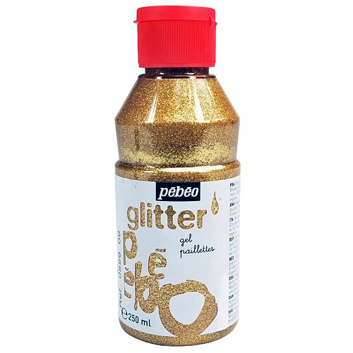 Pebeo Gel à paillettes finition brillante - Or - 250 ml