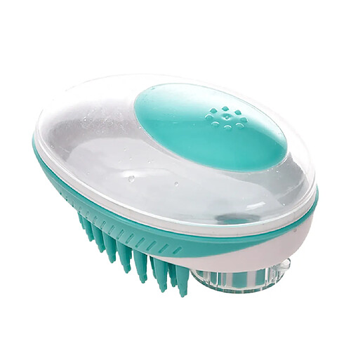 Brosse De Bain Pour Animaux De Compagnie Avec Récipient à Shampoing Chien Peigne De Nettoyage De Toilettage Pour Chat Vert