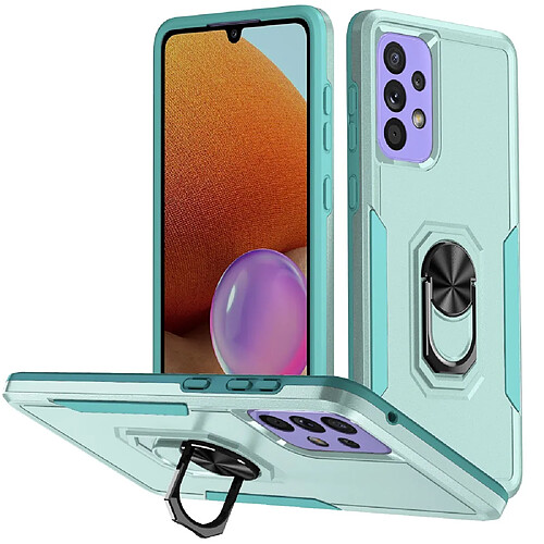 Coque en TPU anti-rayures avec béquille à anneau rotatif Vert/vert pour votre Samsung Galaxy A73 5G