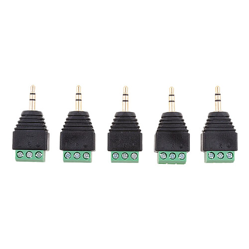 5x 3.5mm 3 Pôles Mâle RCA connecteur à Av Bornes À Vis pour Vidéosurveillance