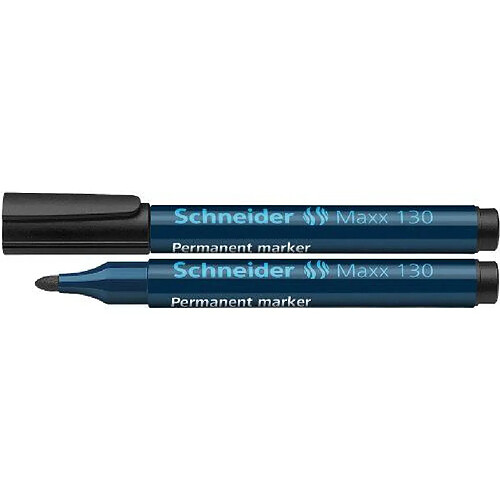 Schneider 130 Marqueur permanent 1-3 mm/rechargeable/encre anti-déssèchement Noir Lot de 10 Import Allemagne