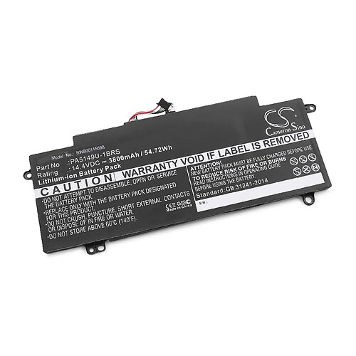 vhbw batterie compatible avec Toshiba Tecra Z40-A-119, Z40-A-11C, Z40-A-11E, Z40-A-11F, Z40-A-11G laptop (3800mAh, 14,4V, Li-Ion, noir)