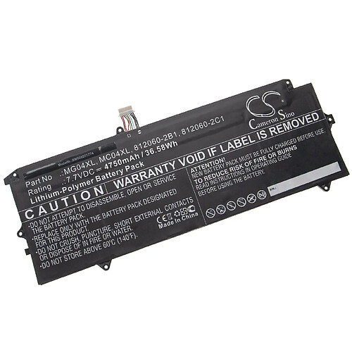 vhbw batterie compatible avec HP Elite x2 1012 G1-Z1X73US, x2 1012 G1-Z2B89US, x2 1012 G1-Z3S54US laptop (4750mAh, 7,7V, Li-Polymère, noir)