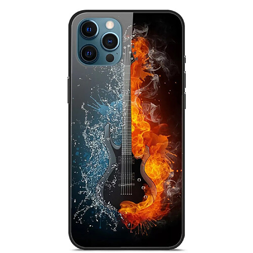 Coque en TPU anti-rayures Guitare de feu de glace pour votre iPhone 13 Pro 6.1 pouces