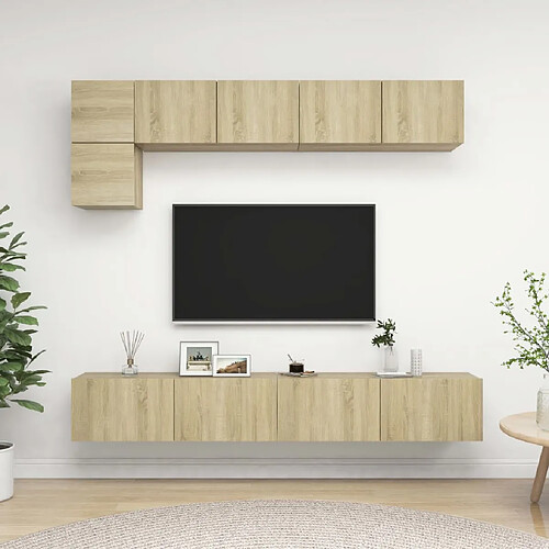 vidaXL Ensemble de meuble TV 5 pcs Chêne sonoma Bois d'ingénierie